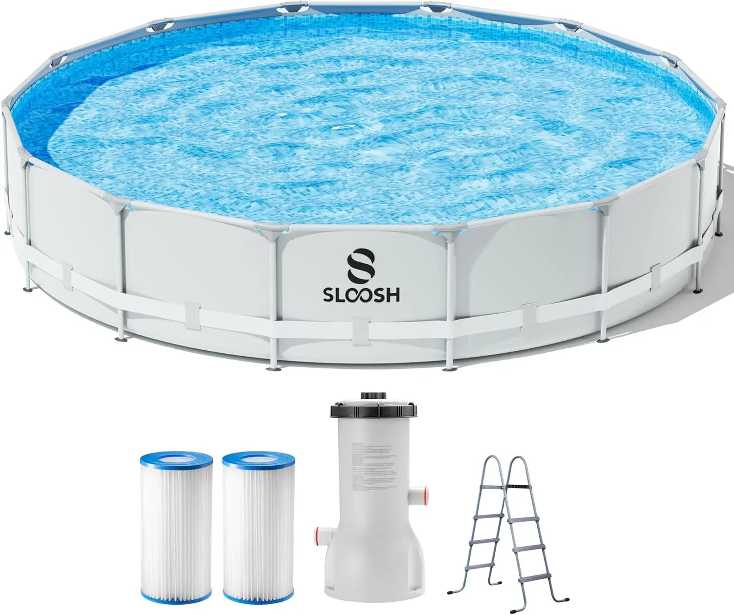 Joyfy Round Outdoor Above Ground Pool Set With Filter Pump