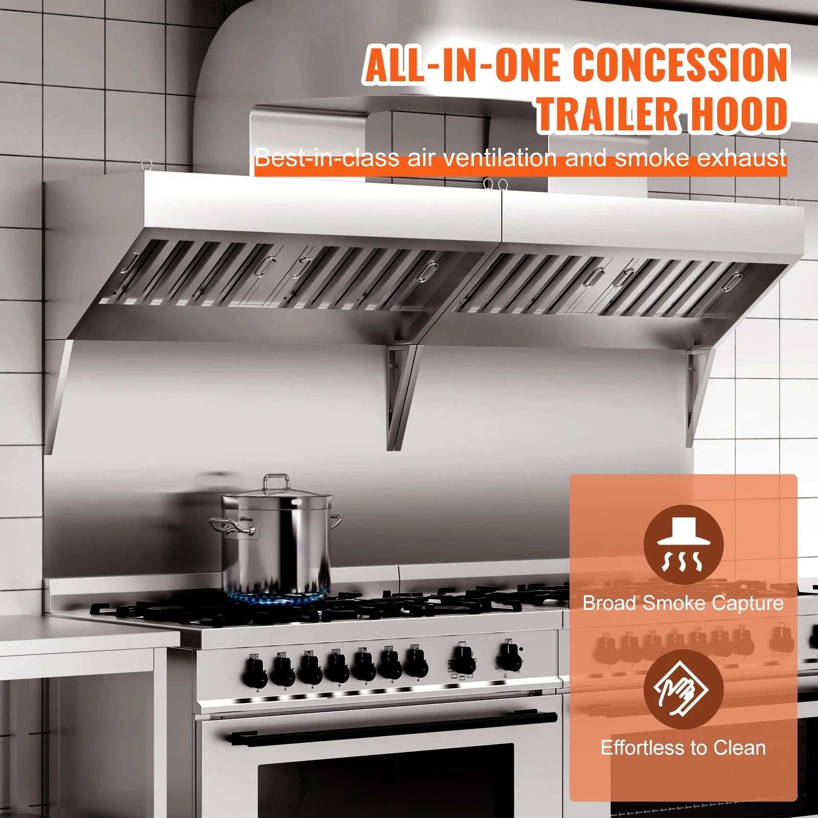 VEVOR Stainless Steel Commercial Exhaust Hood Under Cabinet