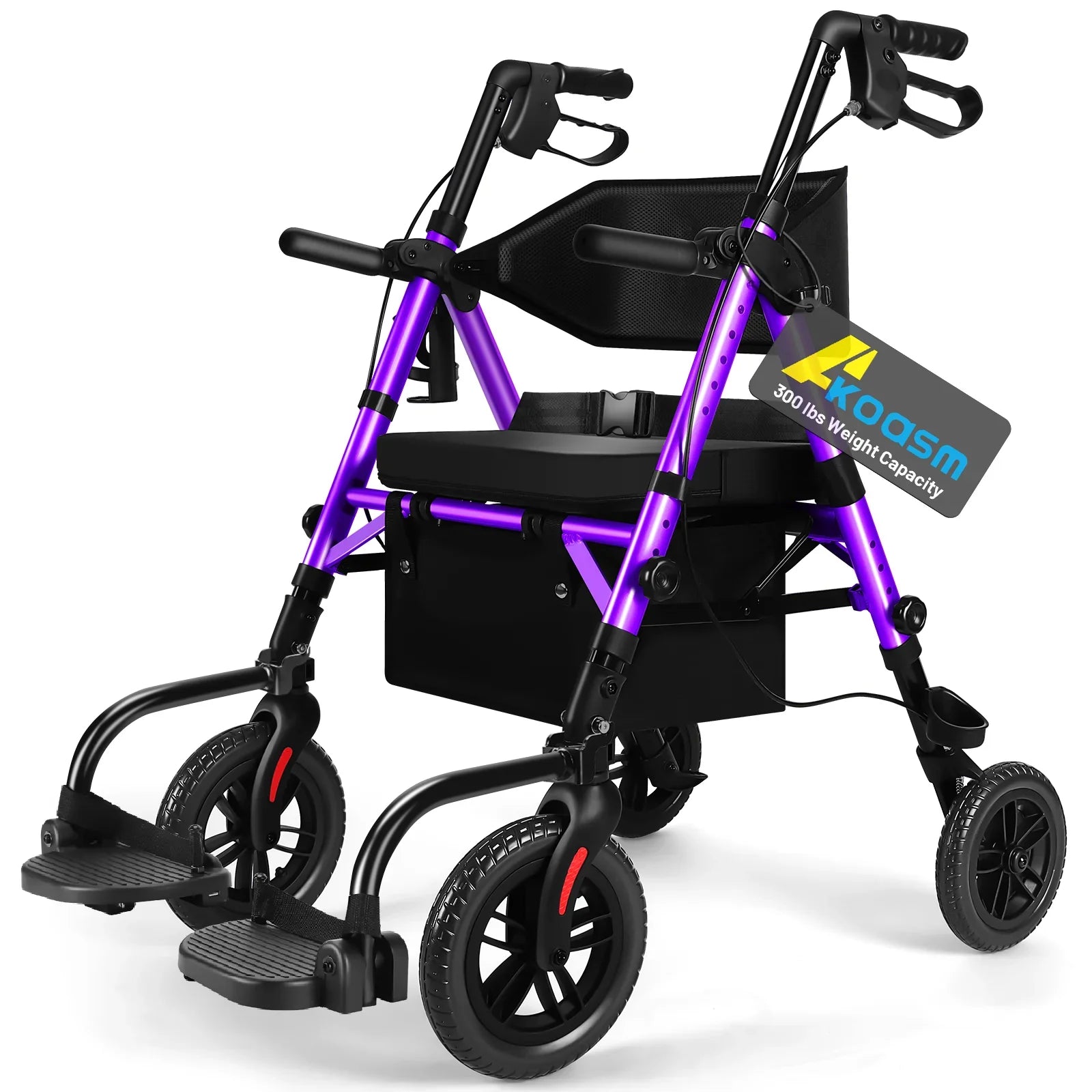 Rolling Walker Wheelchair Combo With Adjustable Seat And Handle