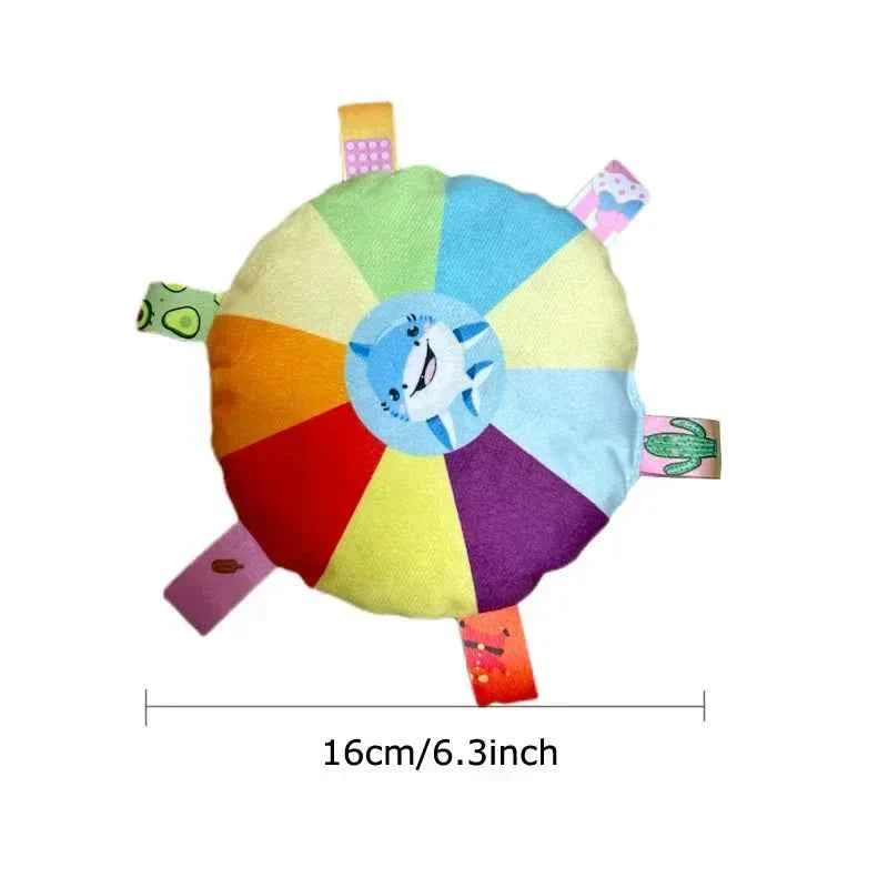 Rainbow Plush Flying Saucer Dog Toy – Interactive Chew & Training Disc