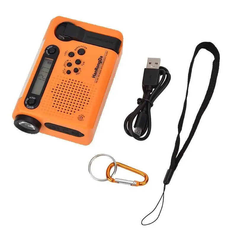 NNEOBA Solar Hand Crank Emergency Radio 3-in-1 Orange