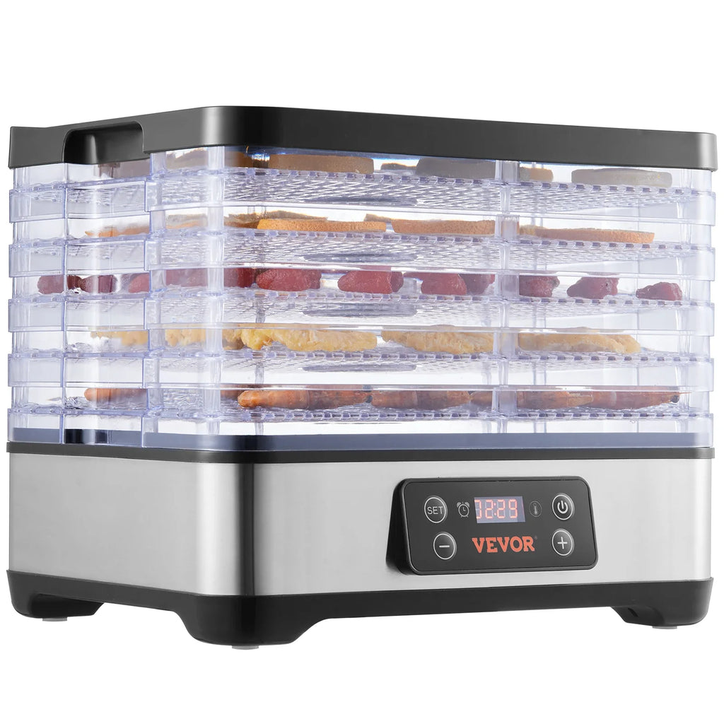 VEVOR 5 Tray Food Dehydrator With Digital Timer And Temperature