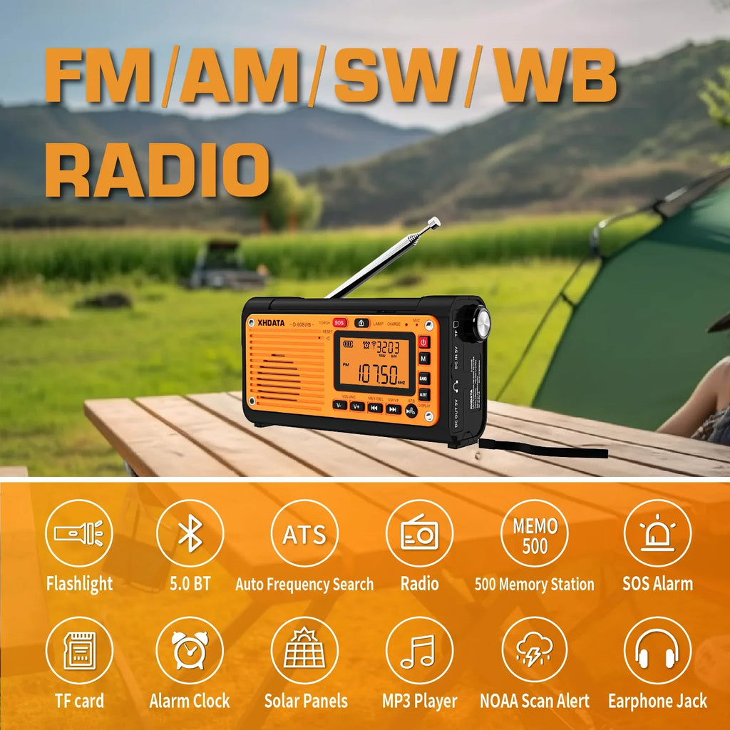 NNEOBA Emergency Crank Weather Radio Black
