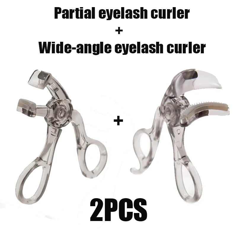 Dual Type Eyelash Curler With Comb Wide Partial Clip Long-Lasting