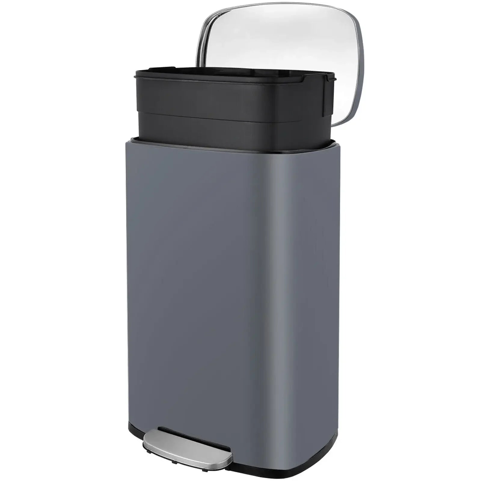 Stainless Steel Kitchen Step Trash Can With Foot Pedal