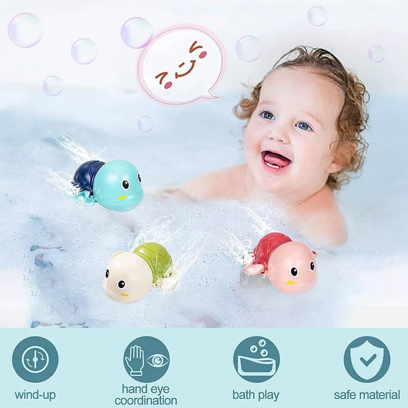 Baby Bath Toys – Cute Swimming Turtle & Whale Water Toys, Classic Wind-Up Clockwork Pool & Beach Fun for Kids