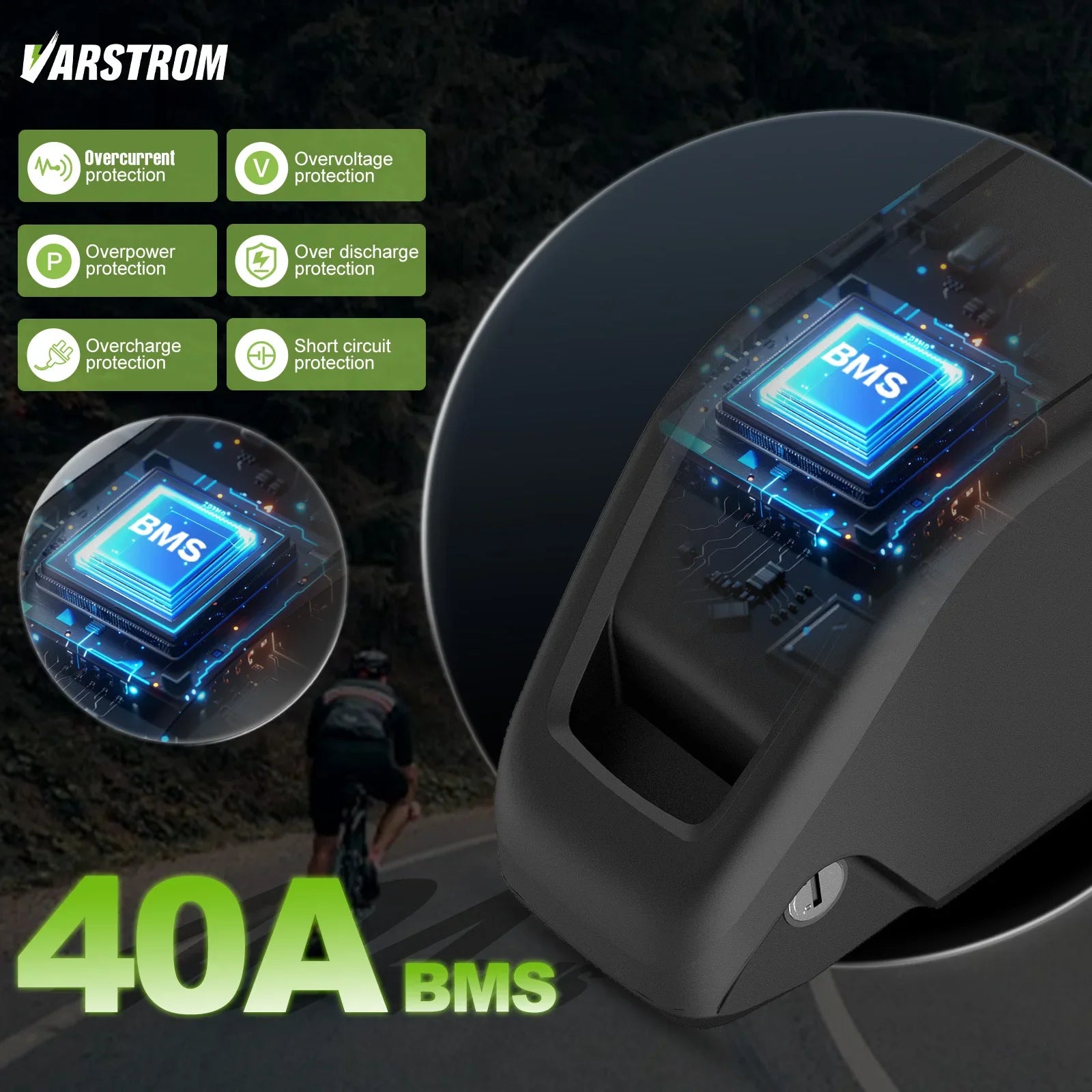 Varstrom Ebike Battery 48V 20Ah 40A BMS Downtube Pack