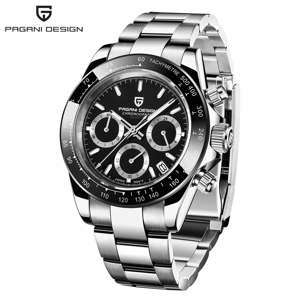 PAGANI DESIGN Mens Chronograph Quartz Watch Waterproof Wristwatch