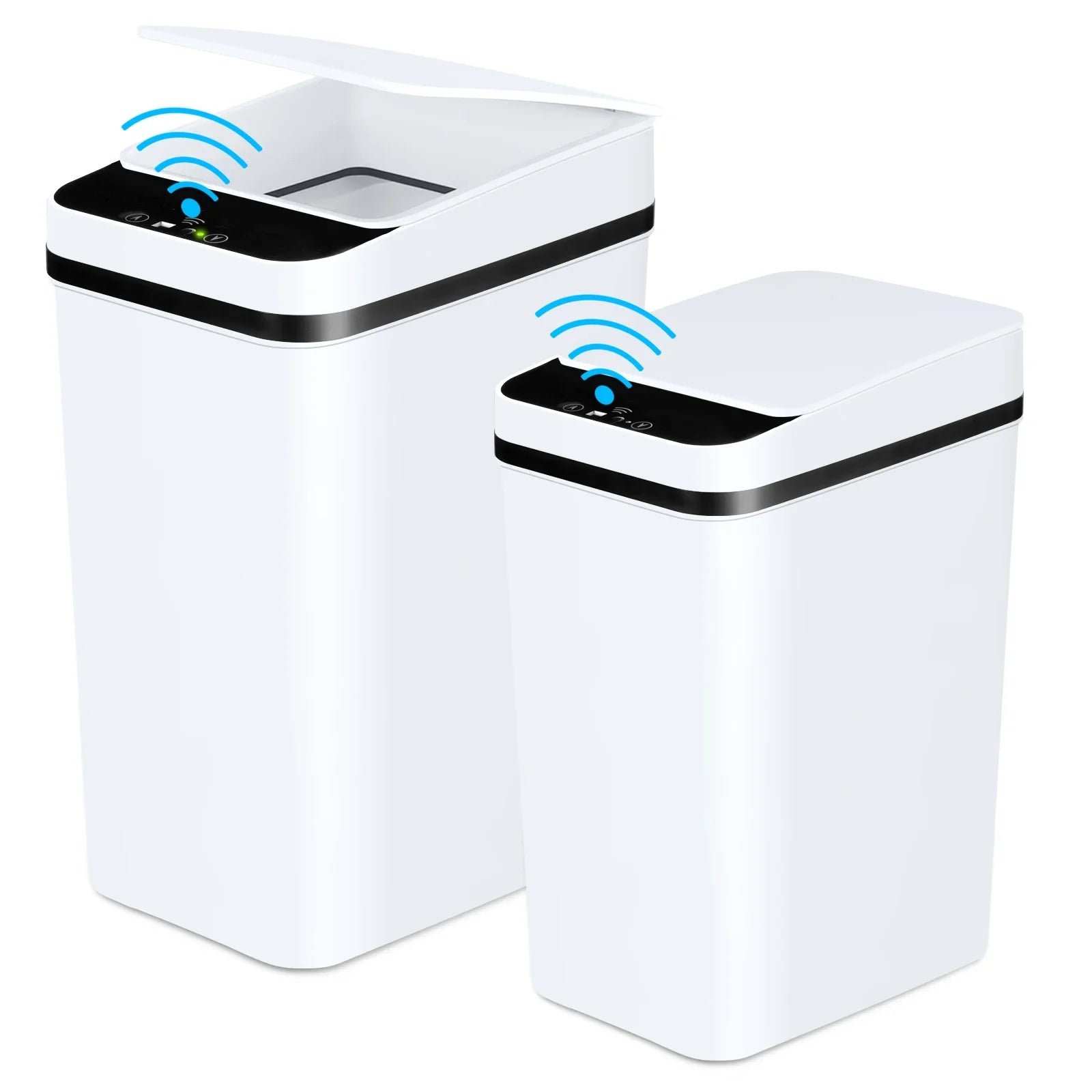 NONECN 2 Pack Touchless Motion Sensor Trash Cans With Lid