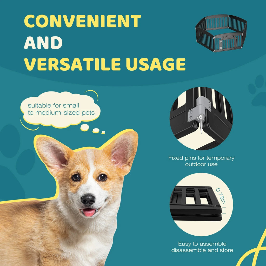 JHK Plastic Dog Playpen Expandable Pet Fence Indoor Outdoor