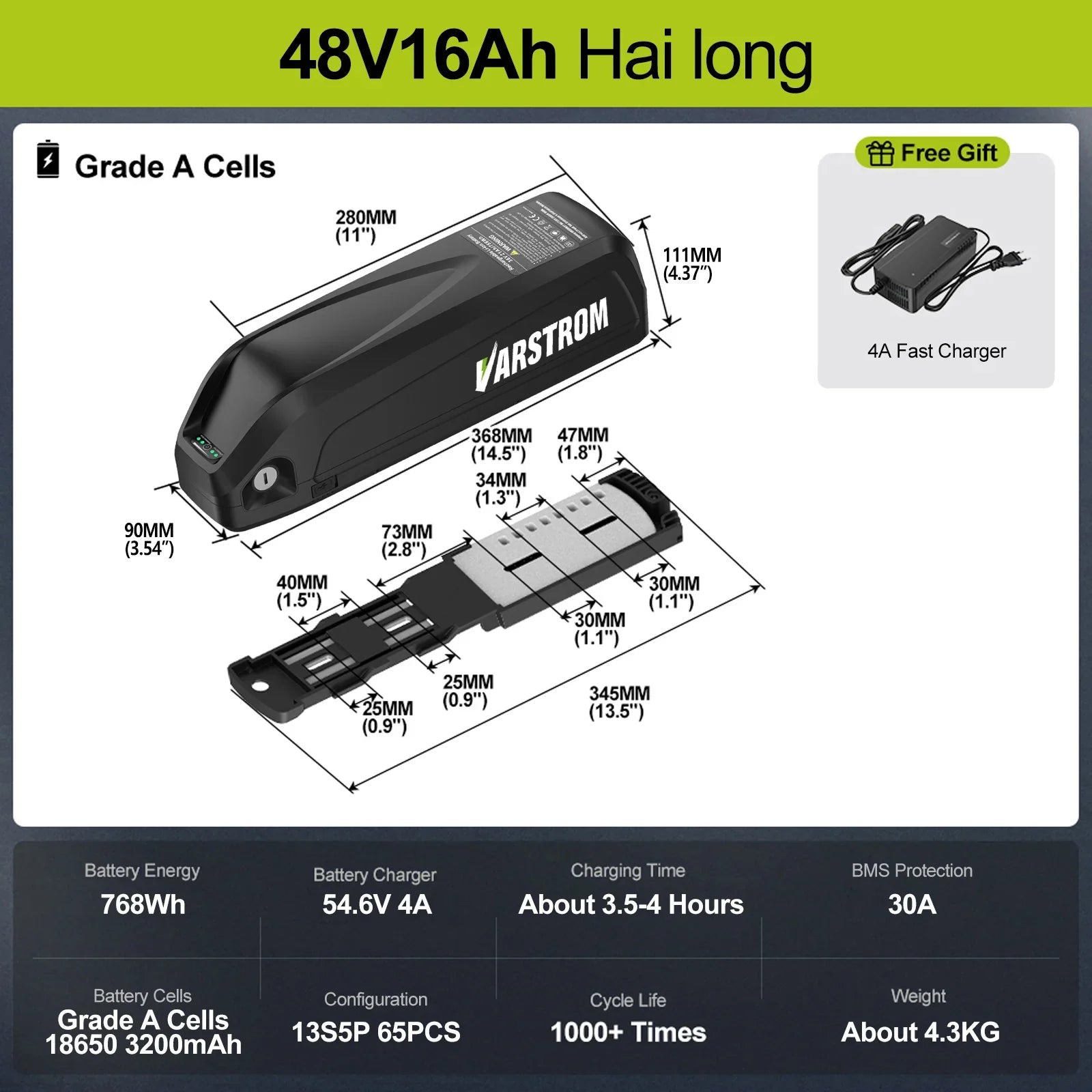 Hailong Max 48V 30Ah Ebike Battery Pack With 40A BMS