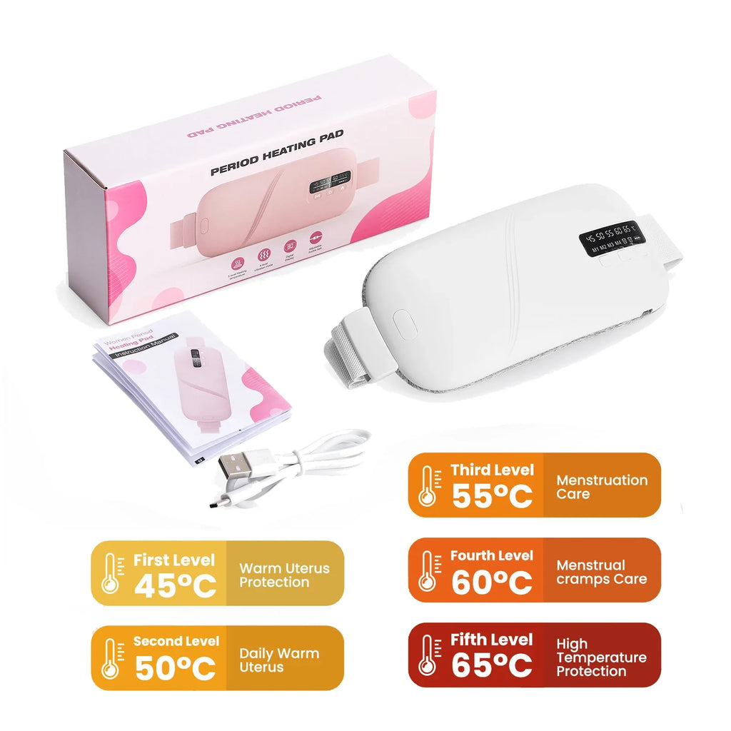 AGDOAD USB Menstrual Heating Pad With Abdominal Vibration Massager