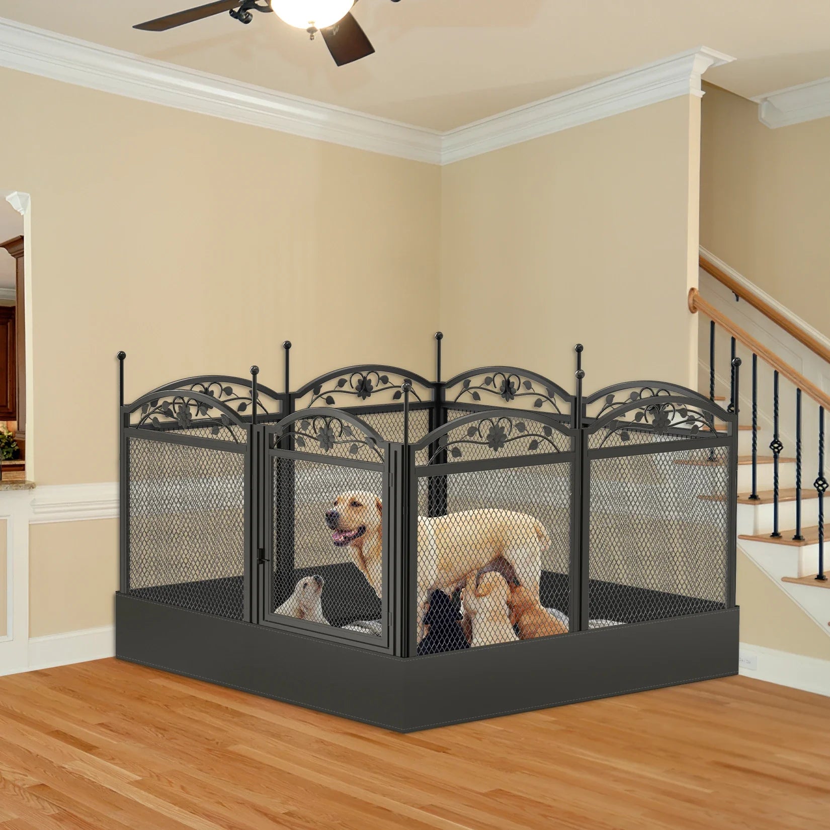 BINGOPAW 8-Panel Heavy Duty Dog Playpen Outdoor Indoor Metal Fence