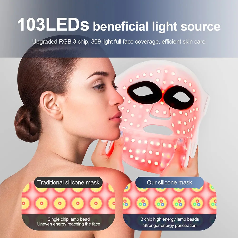 Foreverlily Silicone LED Mask With Neck For Infrared Therapy