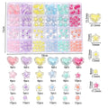 174pcs/Box Heart Acrylic Beads Flower Round Spacer Loose Beads Kits for Bracelet Keychain Jewelry Making Accessories