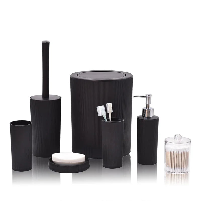 Modern Plastic Bathroom Accessories Set With Soap Dish And Toothbrush Holder