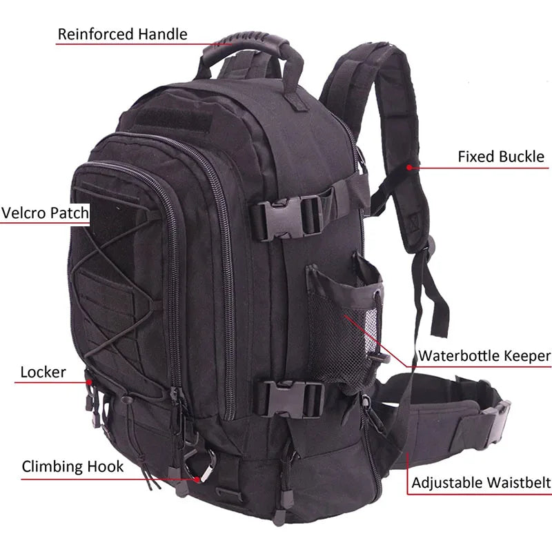 LQARMY Military Tactical Backpack Molle Rucksack for Outdoor