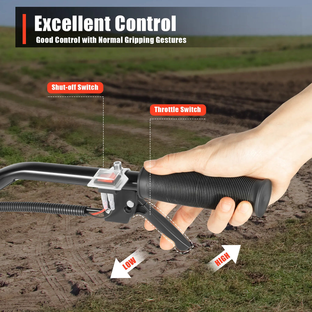 52cc Gas Powered Mini Cultivator With Rear Wheels