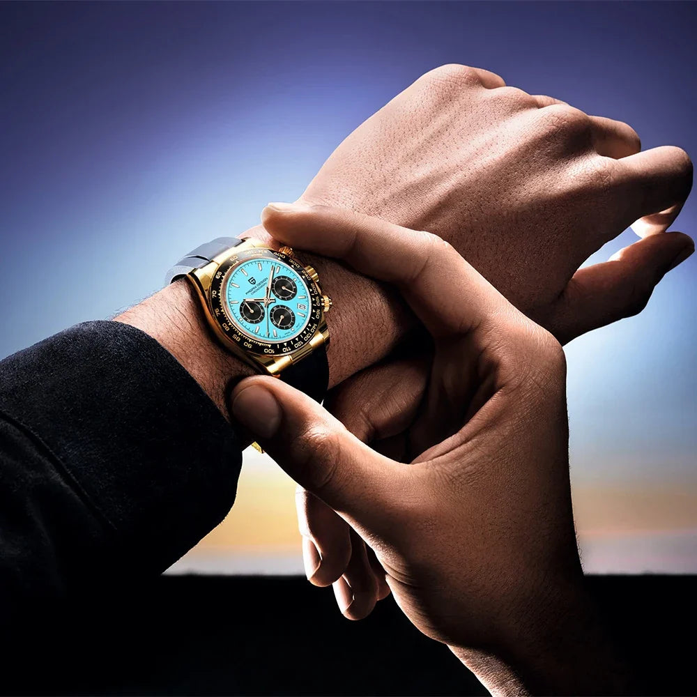 PAGANI DESIGN Mens Chronograph Quartz Watch Waterproof Wristwatch
