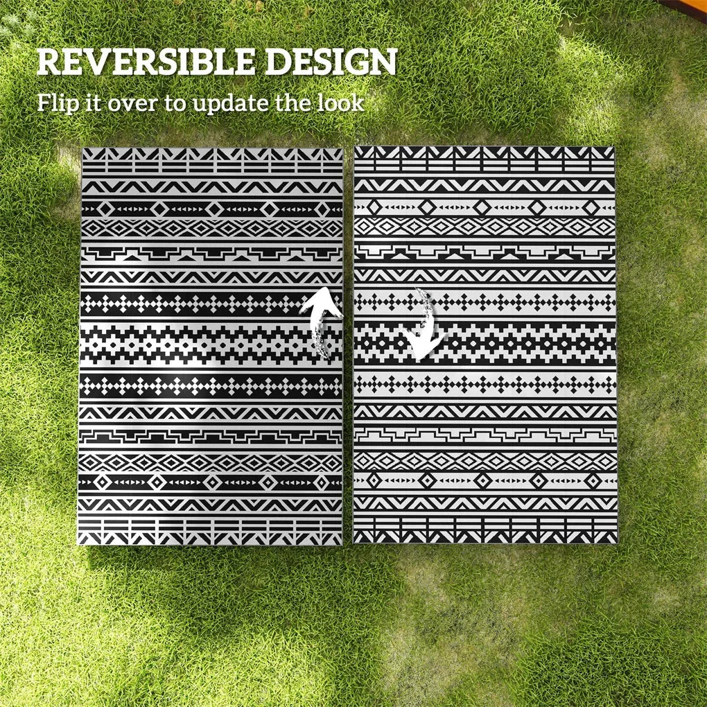 Waterproof Outdoor Rug For Camping And Backyard Reversible Polypropylene Mat