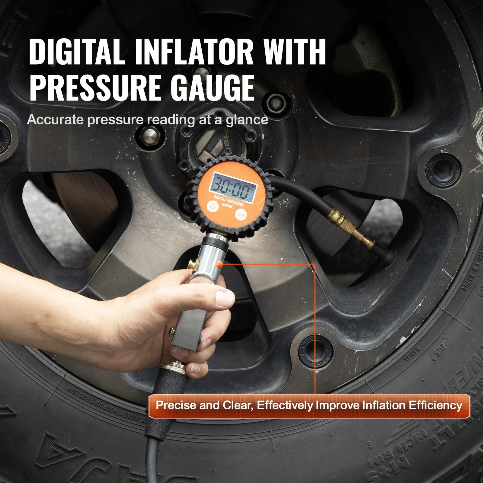 SucceBuy 12V Heavy Duty Air Compressor With Digital Pressure Gauge
