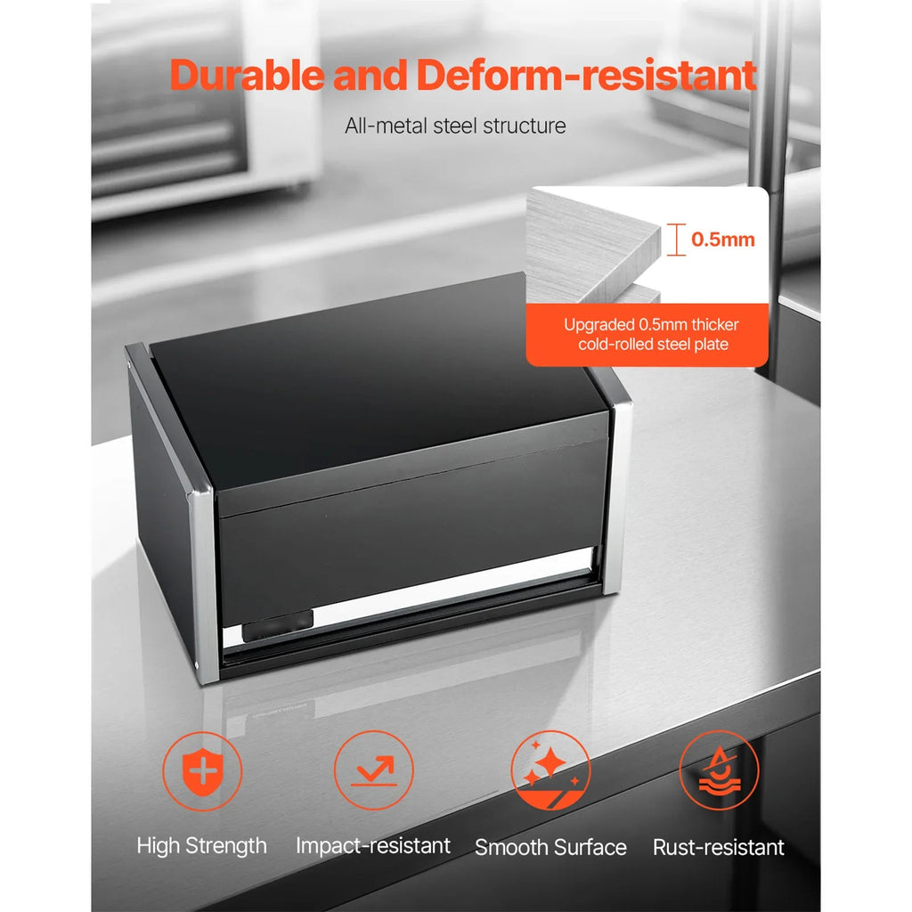 SucceBuy 3 Drawer Metal Tool Box With Ball Bearing Slides