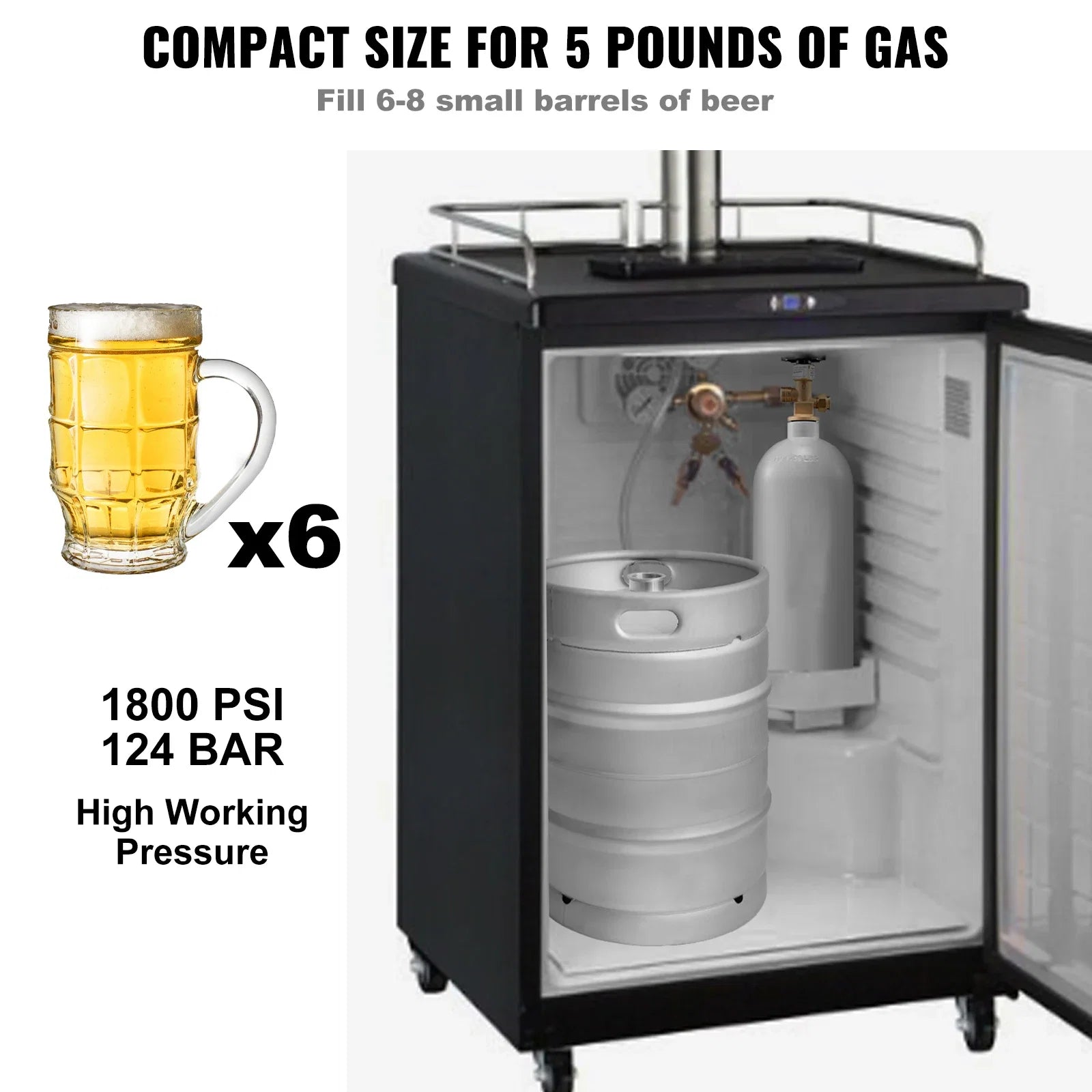 VEVOR CO2 Tank Aluminum Gas Cylinder CGA320 Valve Spray Coating