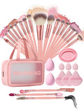 Makeup Tools Kit With Brushes Sponges Puffs And Cosmetic Bag
