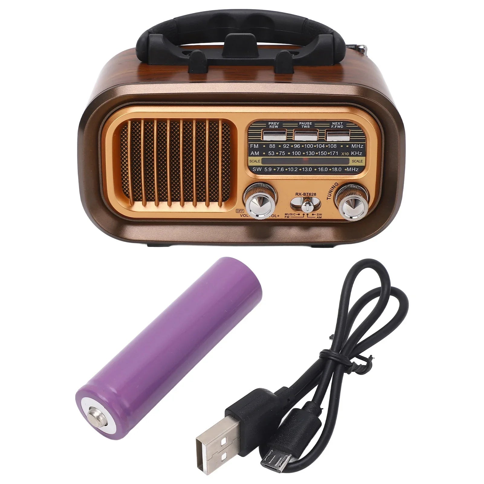 NNEOBA Bluetooth Vintage Radio Speaker Brown