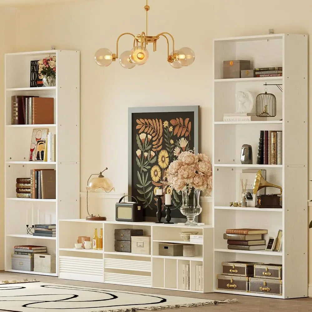 IRONCK Set of 2 Floor Standing 6 Tier Sturdy Bookcases