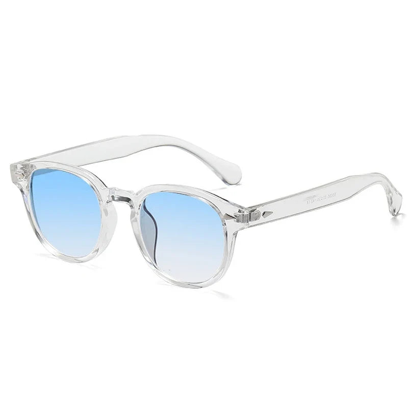 Retro Round Sunglasses Rivet Design UV400 Leopard Print