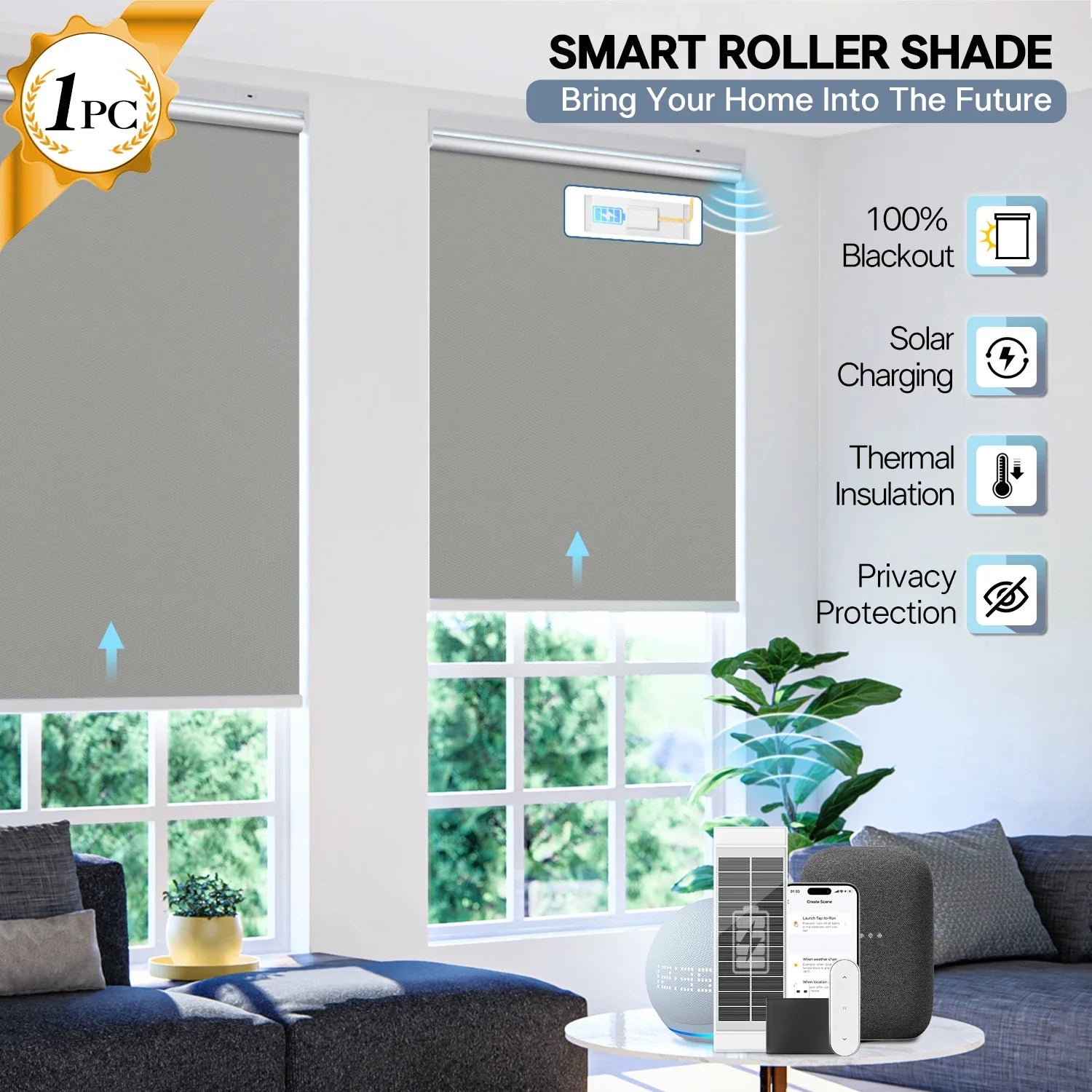 Format Smart Roller Shades With Remote Control For Windows