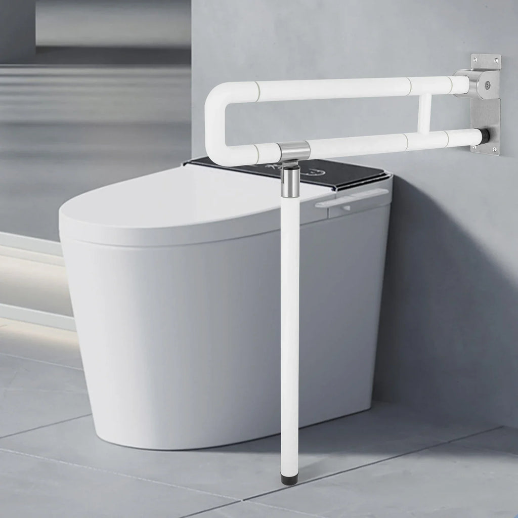 Foldable Toilet Grab Bar 100Kg Capacity ABS Stainless Steel Anti Slip Rail