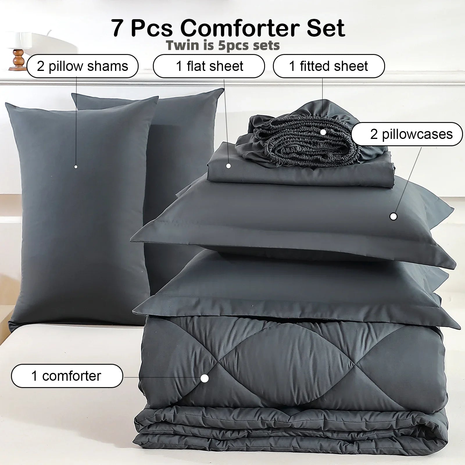 EasYum Bedding Sets 5 To 7 Piece Comforter Sheet Pillowcases