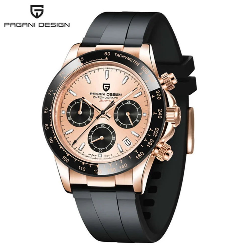 PAGANI DESIGN Mens Chronograph Quartz Watch Waterproof Wristwatch