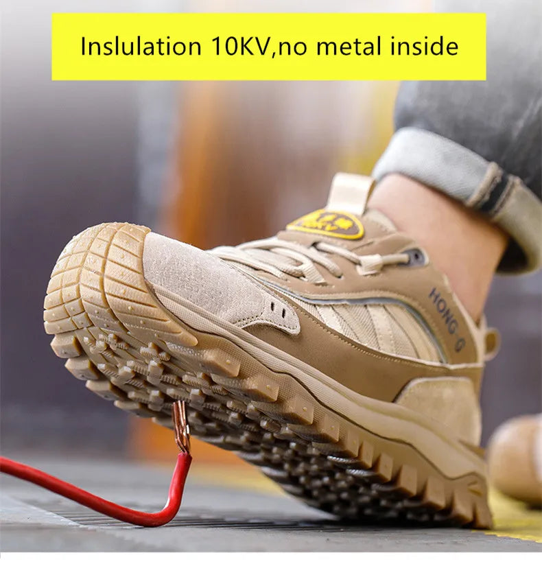 Iairay Insulated Safety Shoes Plastic Toe Cap For Men