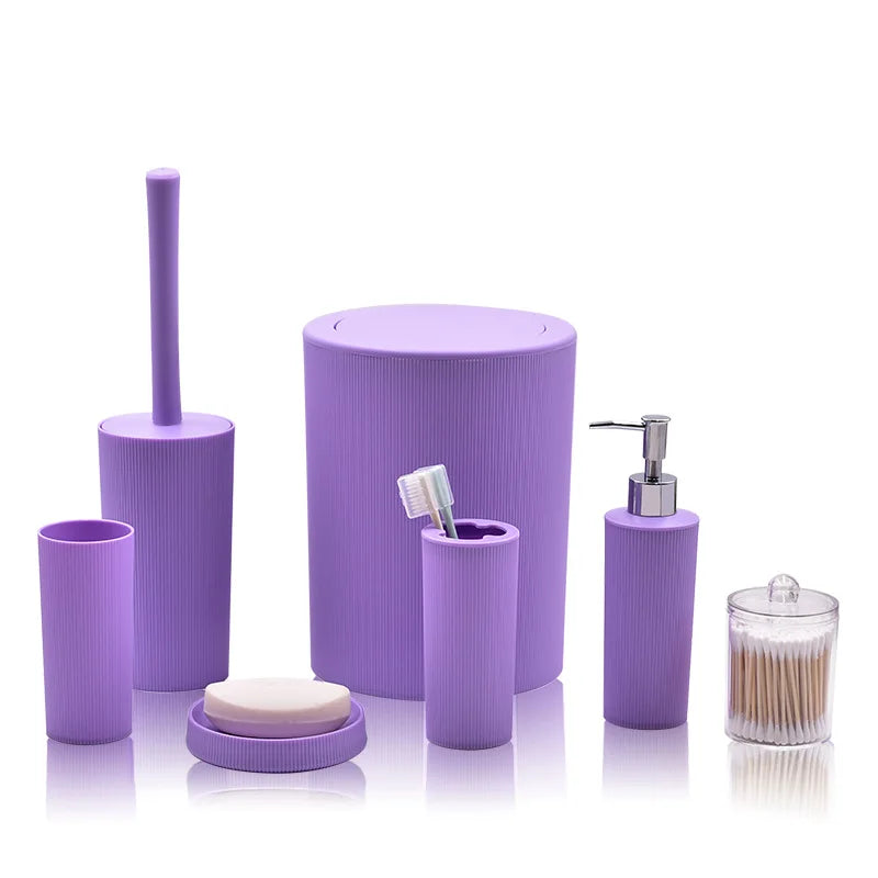 Modern Plastic Bathroom Accessories Set With Soap Dish And Toothbrush Holder