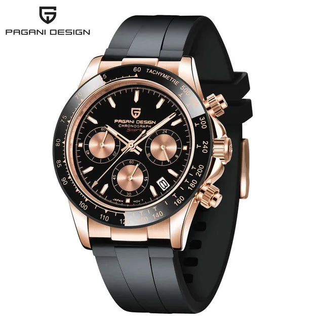 PAGANI DESIGN Mens Chronograph Quartz Watch Waterproof Wristwatch
