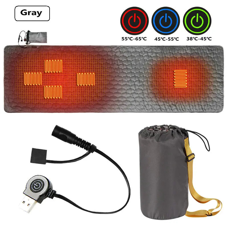 NONECN Outdoor USB Heated Sleeping Pad With 5 Heating Zones