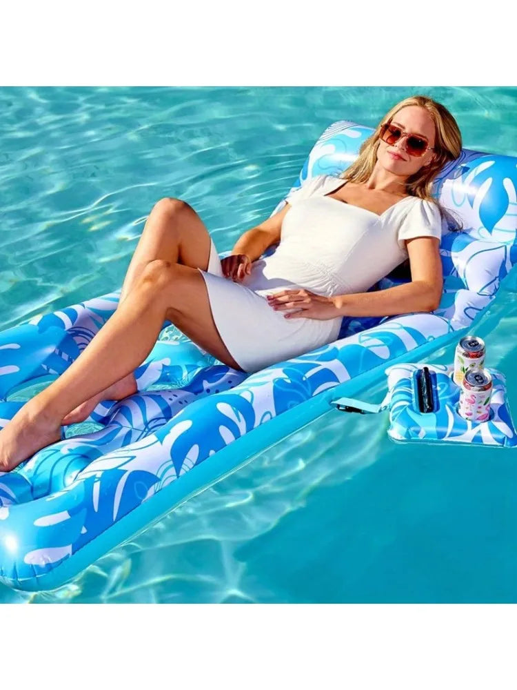 Joyfy Adjustable Backrest Pool Lounger Float With Cup Holders