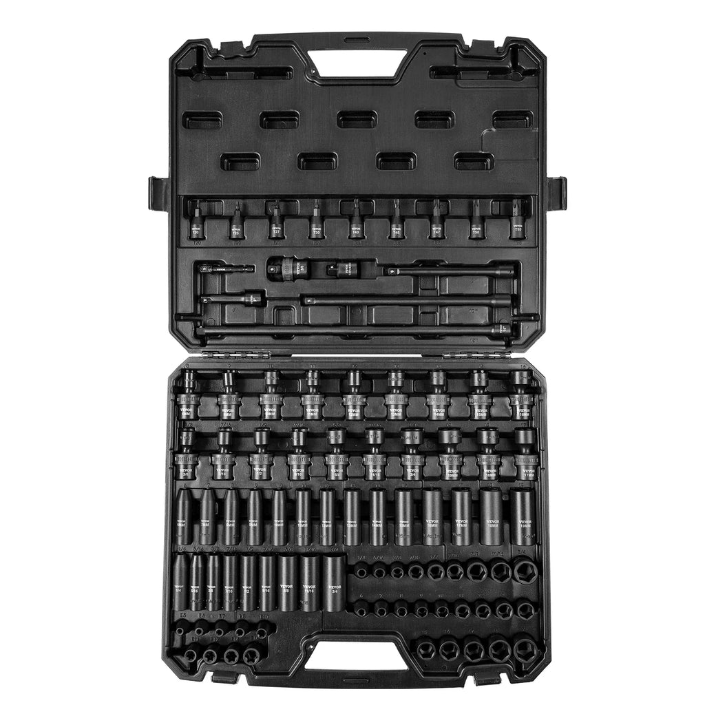 SucceBuy Impact Socket Set Cr-V Cr-Mo Alloy 90 Piece