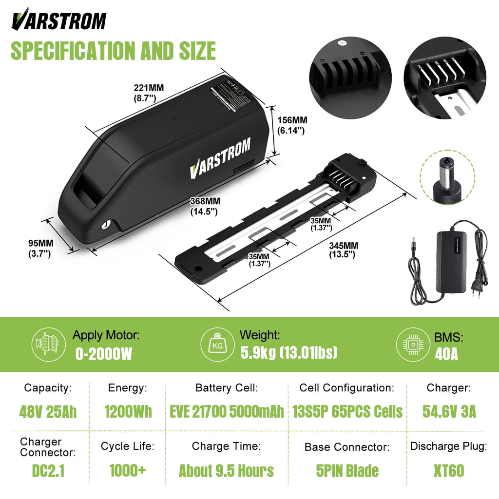 Hailong Max 48V 30Ah Ebike Battery Pack With 40A BMS