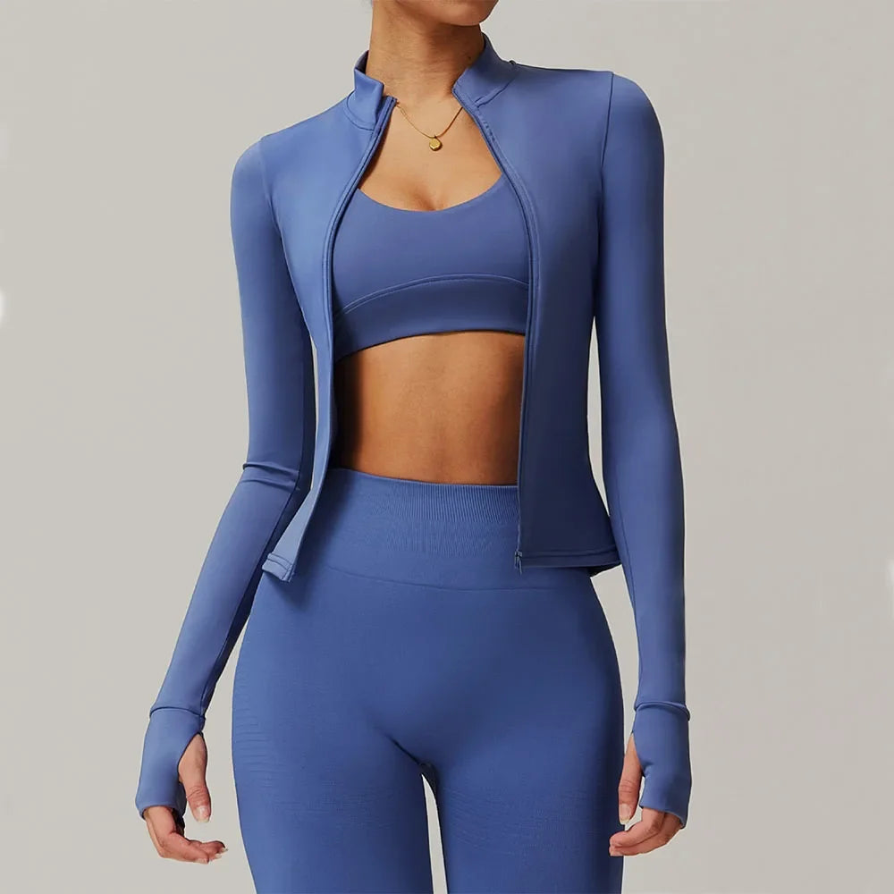 Women Zip Long Sleeve Sports Jacket