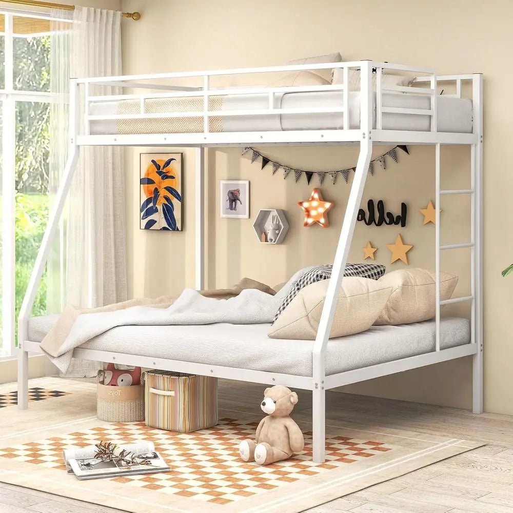 Space Saving Metal Bunk Bed With Ladder And Steel Support