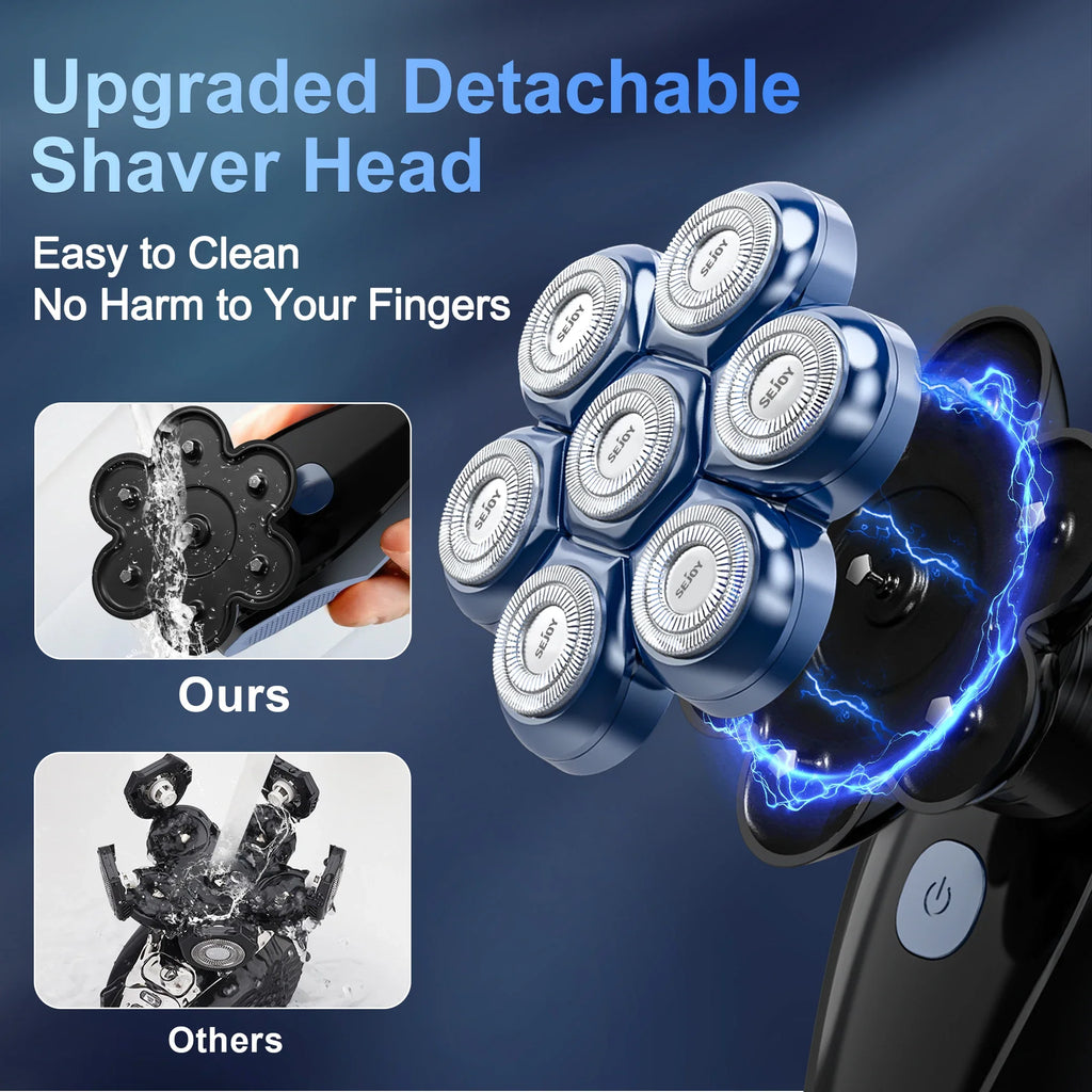 Sejoy 6-In-1 7D Head Shaver Grooming Kit