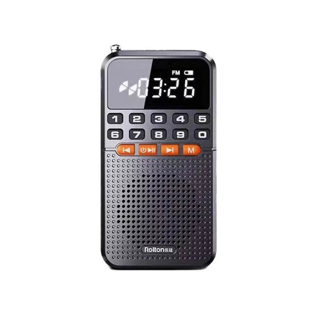 FM Mini Radio with Dual Antenna Black