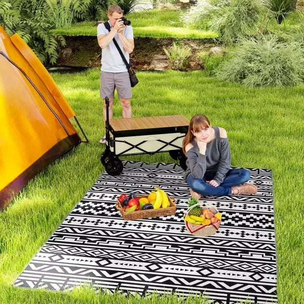 Waterproof Outdoor Rug For Camping And Backyard Reversible Polypropylene Mat