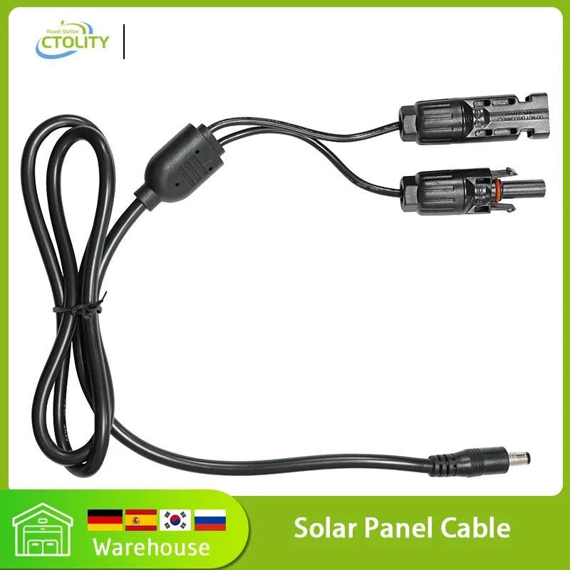 Solar Panel Connector to DC5.5mm*2.1mm Adapter Cable for Ctolity/Jackery/Bluetti Portables