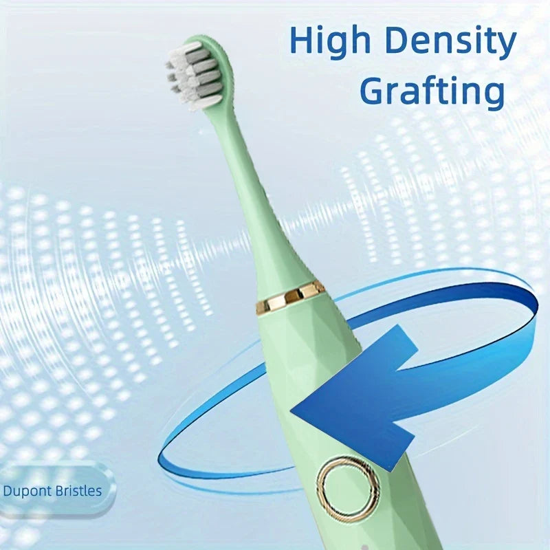 Electric Toothbrush Rotary With Timer Waterproof USB Rechargeable 10 Heads