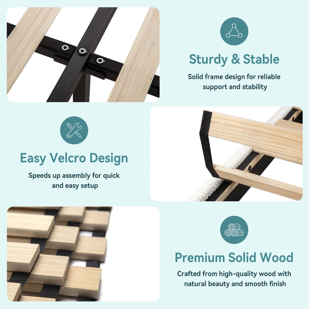 HOOMIC Bed Frame With Storage Drawers, Shelves, And LED Lighting